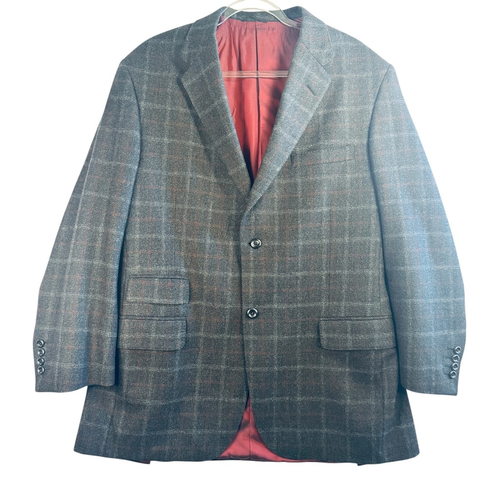 Innocenti Tailored for Tom James Men's Wool Blazer Plaid Checked Sport Coat‎ 40R